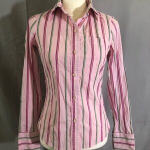 American Eagle millennial core   Pink Striped Women's Button-Up Shirt